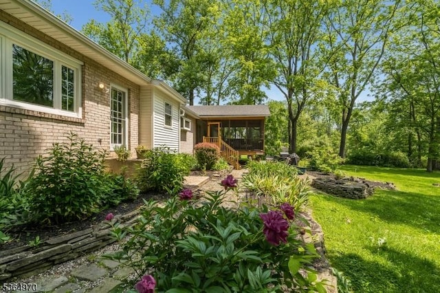 25 Old Turnpike Rd, Washington Twp, NJ 07865 - view of green lawn featuring a sunroom