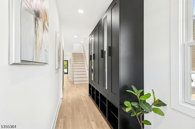 944 Orange Ave, Cranford Twp, NJ 07016 - hall featuring light wood-style floors and recessed lighting