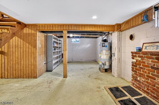 1033 Huff Ave, Manville Boro, NJ 08835 - basement featuring gas water heater and concrete block wall