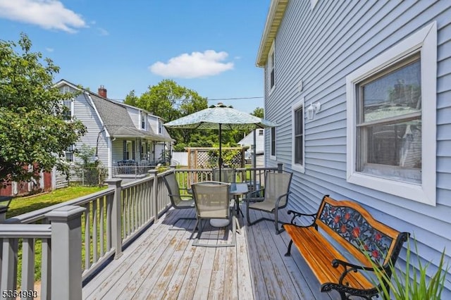 1033 Huff Ave, Manville Boro, NJ 08835 - wooden deck featuring outdoor dining space
