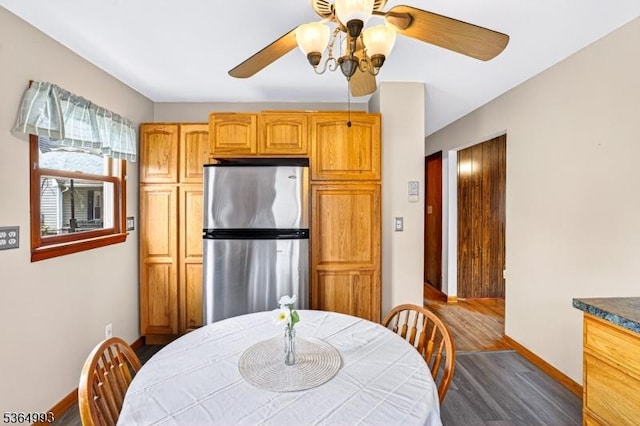 1033 Huff Ave, Manville Boro, NJ 08835 - dining space with ceiling fan and wood finished floors