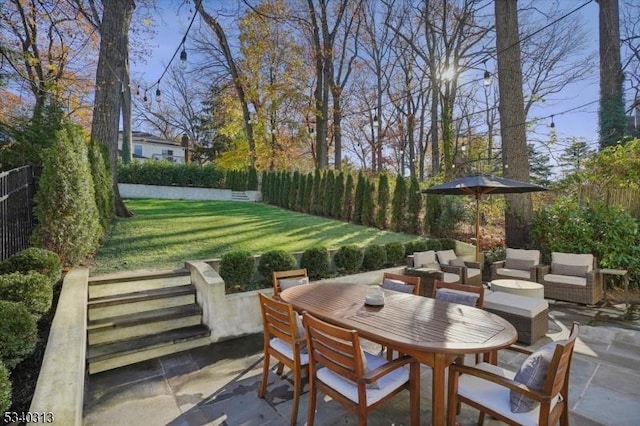 62 Mountain Ave, Summit City, NJ 07901 - view of patio / terrace with outdoor dining space and an outdoor hangout area
