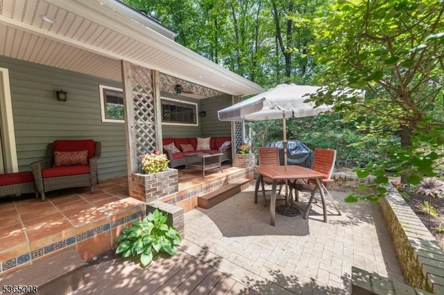 16 Forest Dr, Hampton Twp, NJ 07860 - view of patio with an outdoor hangout area and area for grilling