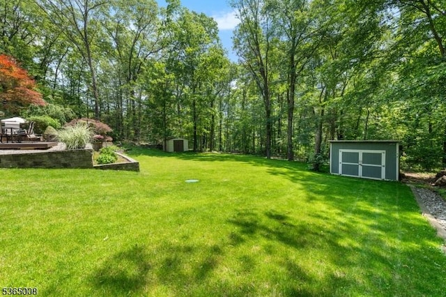16 Forest Dr, Hampton Twp, NJ 07860 - view of grassy yard with a shed
