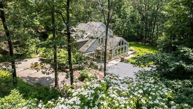 16 Forest Dr, Hampton Twp, NJ 07860 - view from above of property featuring a forest