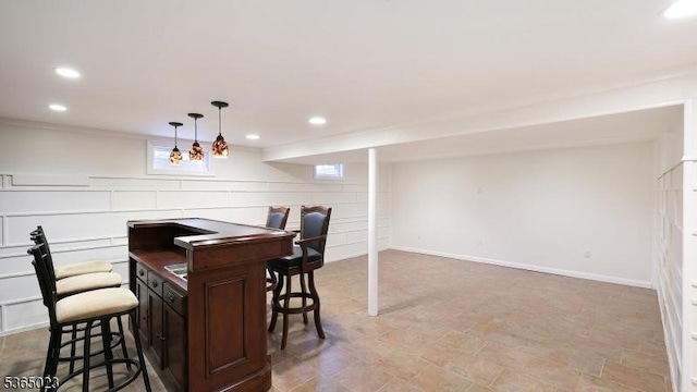 122 Madison St, South Bound Brook Boro, NJ 08880 - indoor dry bar featuring recessed lighting and decorative light fixtures