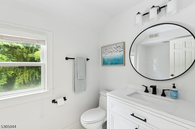 849 Bradford Ave, Westfield Town, NJ 07090 - bathroom featuring vanity and vaulted ceiling