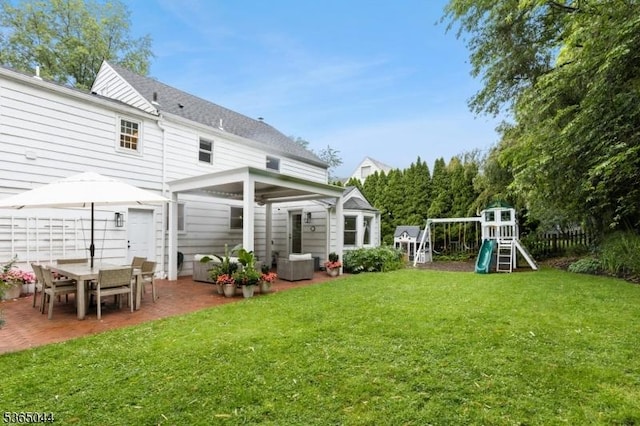 849 Bradford Ave, Westfield Town, NJ 07090 - back of property featuring a playground and a patio