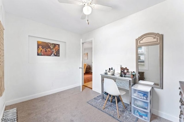 268 Warburton Ave, Hawthorne Boro, NJ 07506 - home office with a ceiling fan and carpet