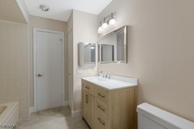 44 Sam Bonnell Dr, Union Twp, NJ 08809 - full bath with vanity and marble look tiles