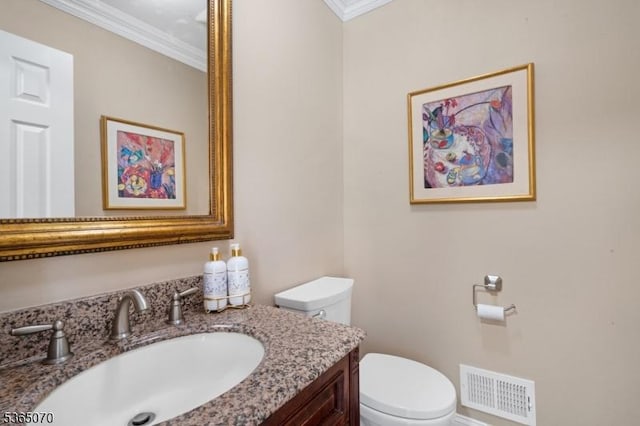 3310 Round Hill Rd, Branchburg Twp, NJ 08876 - bathroom featuring crown molding and vanity
