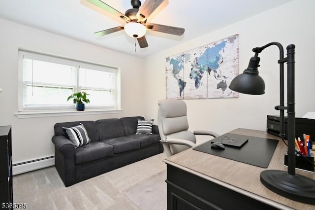 25 Lockwood Ave, Byram Twp, NJ 07874 - office featuring baseboard heating and a ceiling fan