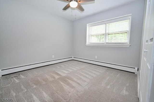 25 Lockwood Ave, Byram Twp, NJ 07874 - carpeted empty room with ceiling fan and a baseboard heating unit