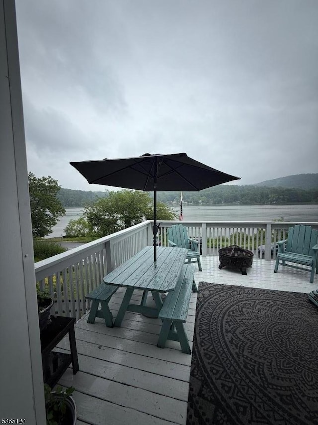 142 Lakeside Dr, Liberty Twp, NJ 07823 - deck featuring a water view and outdoor dining area