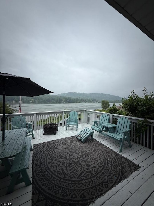 142 Lakeside Dr, Liberty Twp, NJ 07823 - wooden deck featuring a water view