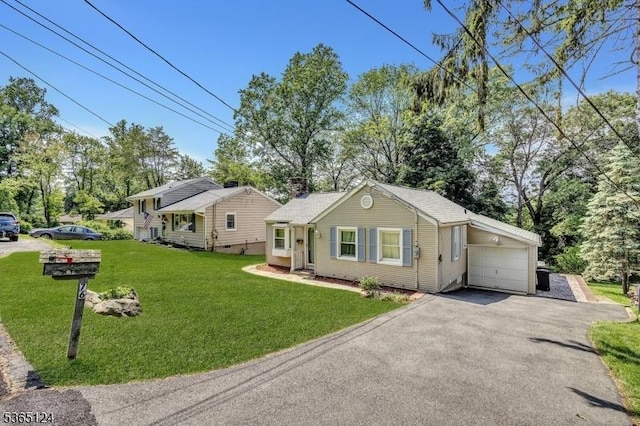 76 Hillside Rd, Sparta Twp, NJ 07871 - view of front of home featuring asphalt driveway, an attached garage, and a front yard