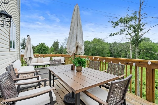 176 Randolph Ave, Mine Hill Twp, NJ 07803 - wooden deck with an outdoor living space and outdoor dining area