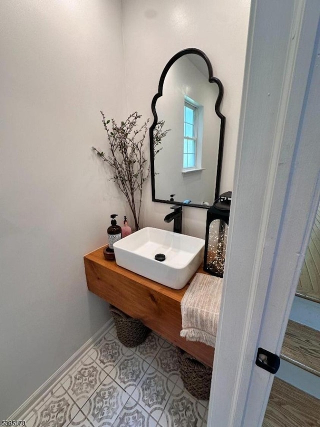 149 Wingate Dr, Independence Twp, NJ 07840 - bathroom with a sink and baseboards