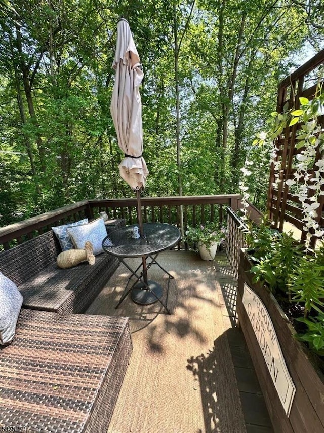 149 Wingate Dr, Independence Twp, NJ 07840 - wooden terrace featuring outdoor dining space