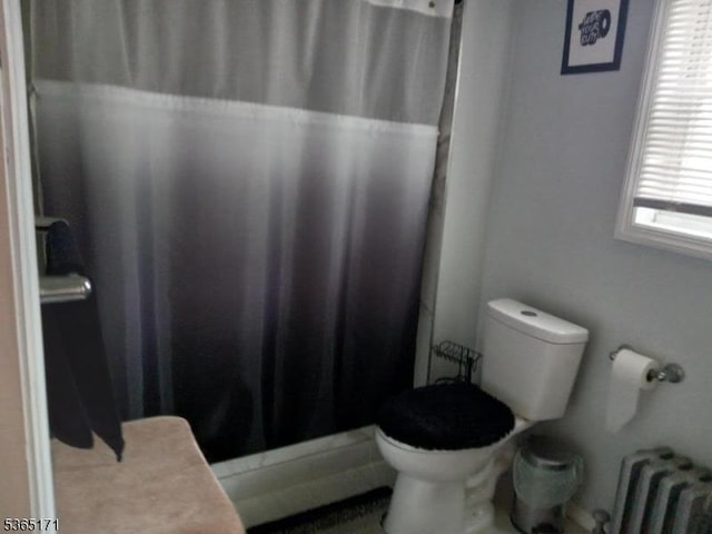 1368 E 2nd St, Plainfield City, NJ 07062 - full bath with radiator and a shower with curtain
