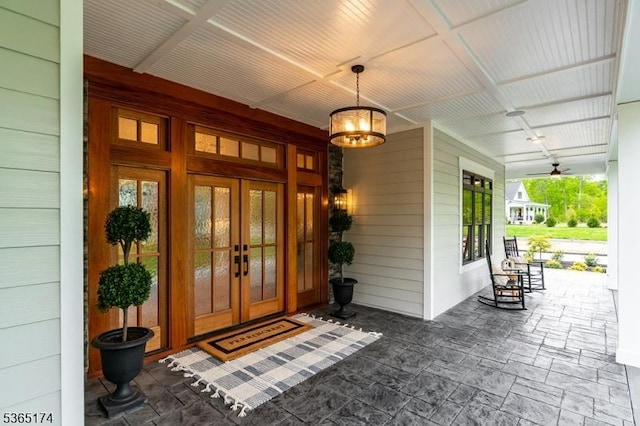 2 County Line Rd, Mendham Boro, NJ 07945 - entrance to property with french doors and a porch