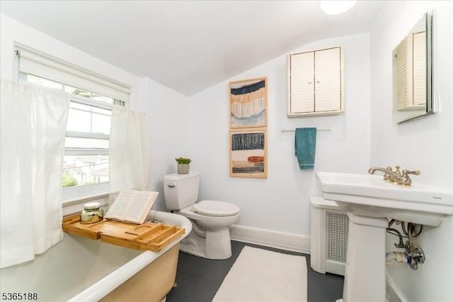 35 Elm Ct, South Orange Village Twp, NJ 07079 - bathroom with lofted ceiling and toilet