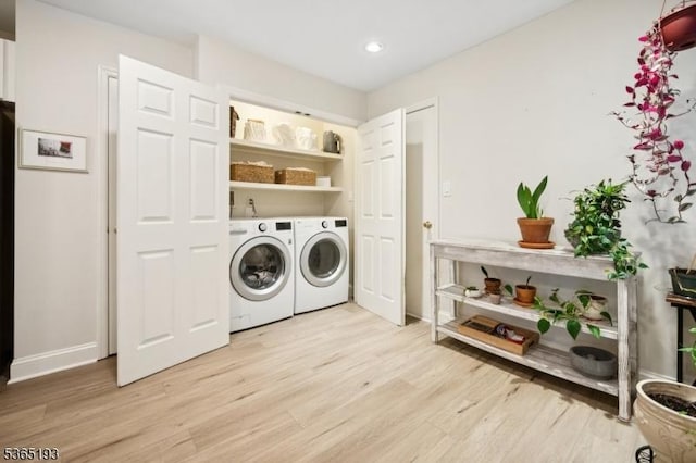 9 Mahogany Way, Randolph Twp, NJ 07869 - washroom featuring washer and dryer, light wood finished floors, and recessed lighting
