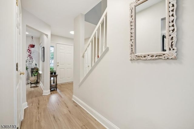 9 Mahogany Way, Randolph Twp, NJ 07869 - entryway featuring light wood-style floors, recessed lighting, and stairs