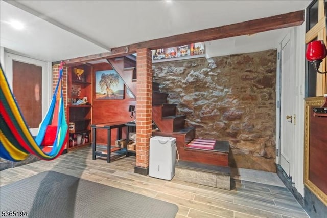 93 Garside St, Newark City, NJ 07104 - basement with wood finish floors and stairs