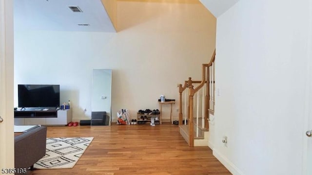 228 Windmill Ct, Lopatcong Twp, NJ 08865 - living room with a towering ceiling and light wood finished floors