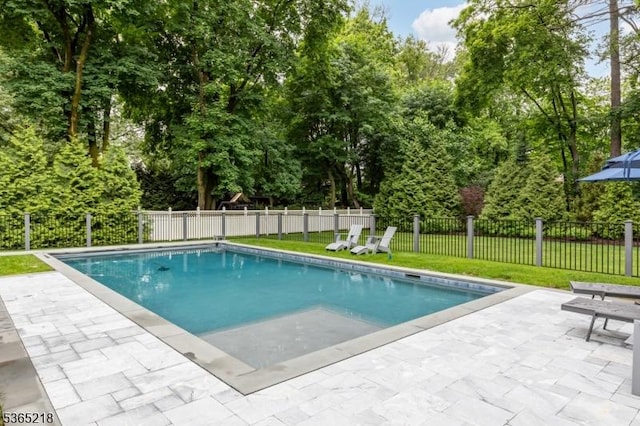 95 Green Ave, Madison Boro, NJ 07940 - view of pool with a patio, a fenced backyard, and view of scattered trees