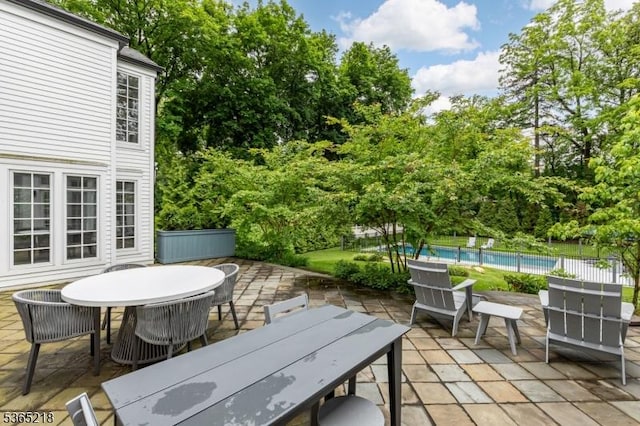 95 Green Ave, Madison Boro, NJ 07940 - view of patio / terrace with outdoor dining space and view of wooded area