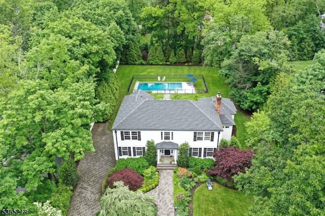 95 Green Ave, Madison Boro, NJ 07940 - aerial view of property and surrounding area with a pool