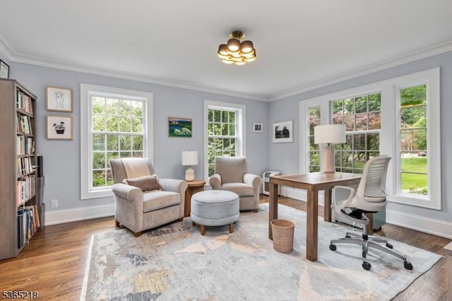 95 Green Ave, Madison Boro, NJ 07940 - office featuring healthy amount of natural light, ornamental molding, and wood finished floors