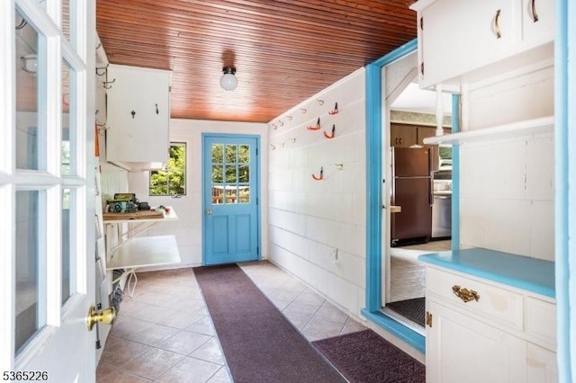 2538 Mountain Ave, Scotch Plains Twp, NJ 07076 - mudroom with wooden ceiling and light tile patterned flooring