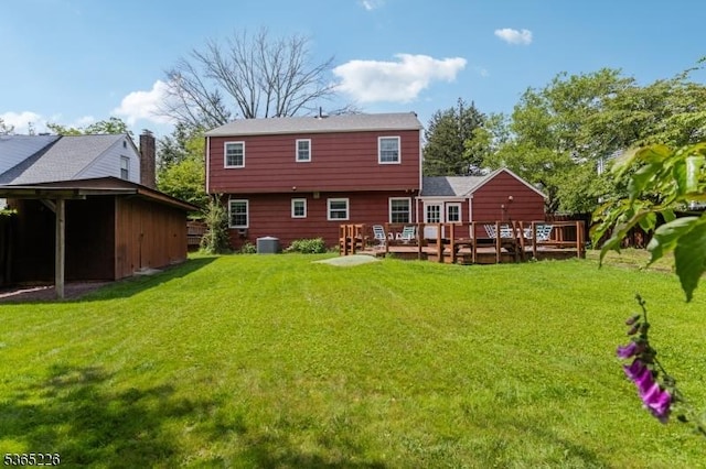 2538 Mountain Ave, Scotch Plains Twp, NJ 07076 - back of house featuring a wooden deck and a yard