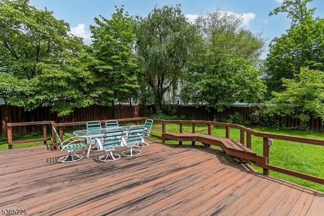 2538 Mountain Ave, Scotch Plains Twp, NJ 07076 - wooden terrace featuring a fenced backyard and outdoor dining space