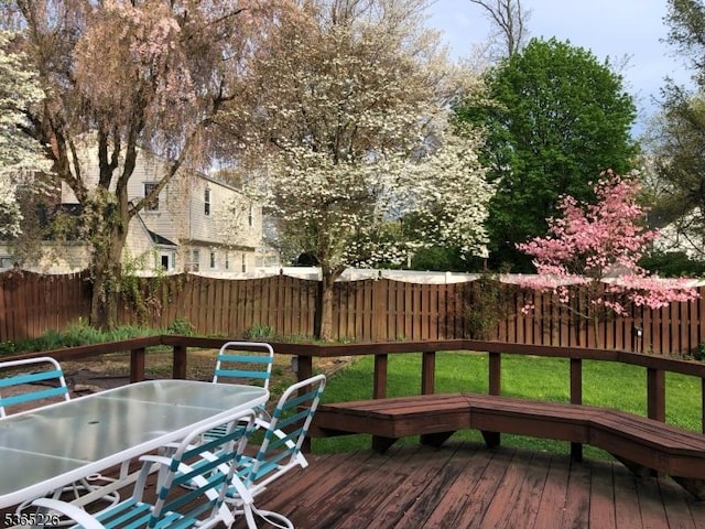 2538 Mountain Ave, Scotch Plains Twp, NJ 07076 - deck with a fenced backyard and outdoor dining area