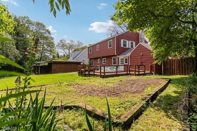 2538 Mountain Ave, Scotch Plains Twp, NJ 07076 - rear view of property featuring a wooden deck and a garden
