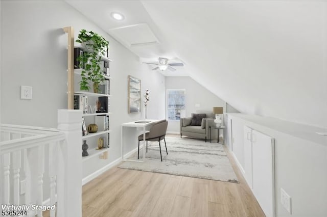 14 Guenther Pl, Passaic City, NJ 07055 - additional living space with wood finished floors, lofted ceiling, and ceiling fan