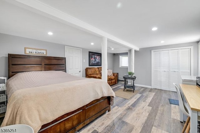 67 Riverview Ave, Lincoln Park Boro, NJ 07035 - bedroom with wood finished floors, recessed lighting, and a closet