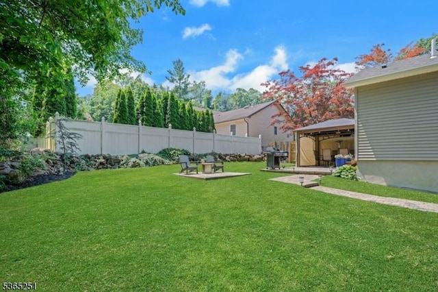 67 Riverview Ave, Lincoln Park Boro, NJ 07035 - view of yard with a gazebo and a patio area