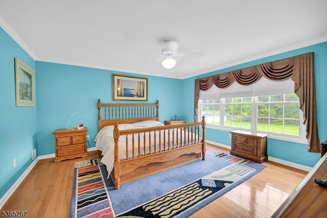 8 Dahn Dr, Sparta Twp, NJ 07871 - bedroom featuring crown molding, wood finished floors, and ceiling fan
