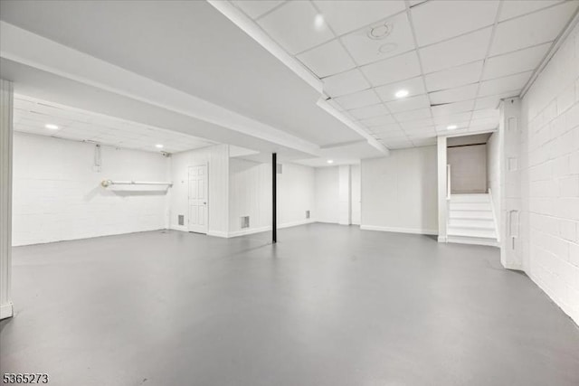 7 Sycamore Dr, Chatham Twp, NJ 07928 - finished basement with stairs and recessed lighting