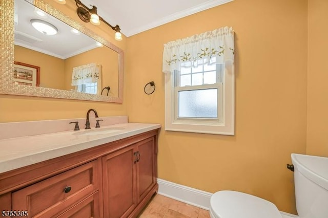 103 Cedar St, Nutley Twp, NJ 07110 - half bath featuring ornamental molding and vanity