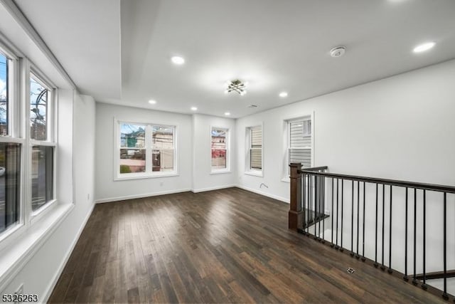613 S 18th St, Newark City, NJ 07103 - spare room featuring wood-type flooring, a smoke detector, and recessed lighting