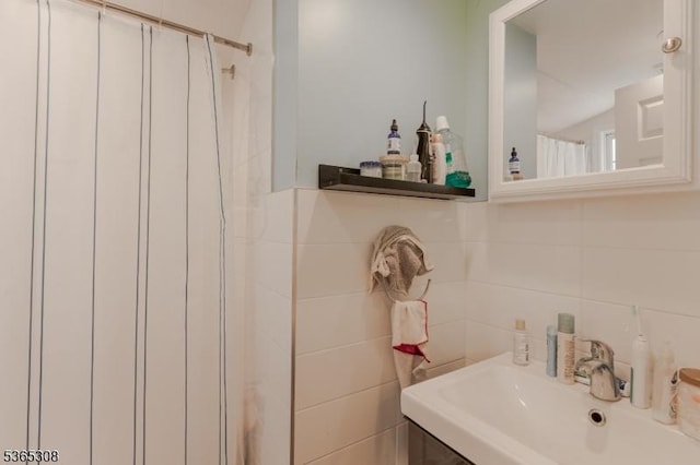 104 W Emerson Ave, Rahway City, NJ 07065 - full bathroom with tile walls and a shower with curtain