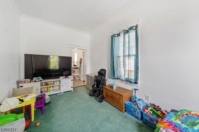 305 W Clay Ave, Roselle Park Boro, NJ 07204 - playroom featuring ornamental molding and carpet floors