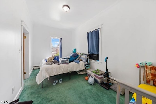 305 W Clay Ave, Roselle Park Boro, NJ 07204 - bedroom featuring carpet floors and a baseboard heating unit