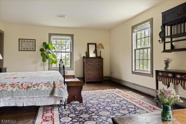 153 Lambertville Hq Rd, Delaware Twp, NJ 08559 - bedroom with multiple windows, wood finished floors, and baseboard heating